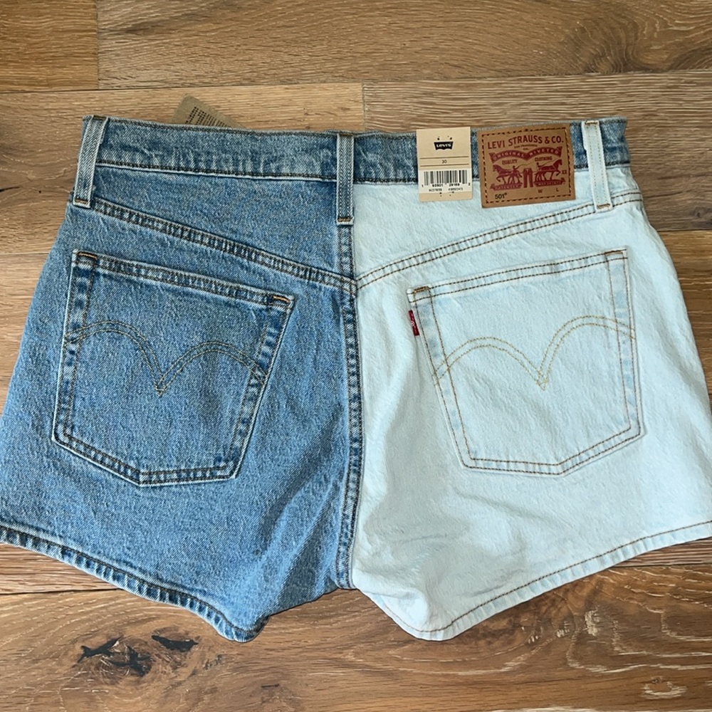 LEVIS 501 JEAN SHORTS TWO TONE DENIM SZ 30 NWT